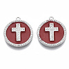 Brass Micro Pave Cubic Zirconia Pendants KK-R130-035-02P-NF-1