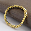 4MM Adjustable 304 Stainless Steel Round Beaded Stretch Bracelets for Women UQ9222-2-4