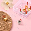 8Pcs 2 Color Rack Plating Alloy Square Stud Earring Findings FIND-YW0003-80-5