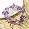 Natural Amethyst Chip Warp Bracelets X-BJEW-JB01517-02-7