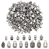 90Pcs 15 Styles Alloy Cord Ends FIND-PH0026-30-1