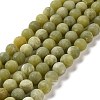 Round Frosted Natural TaiWan Jade Bead Strands G-M248-8mm-02-2