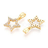 Brass Micro Pave Cubic Zirconia Charms KK-N257-62G-2