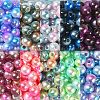 Rainbow ABS Plastic Imitation Pearl Beads OACR-CJ0001-02-3