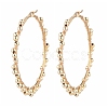 304 Stainless Steel Big Beaded Hoop Earrings EJEW-JE04162-2