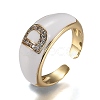 Brass Micro Pave Clear Cubic Zirconia Cuff Rings RJEW-H538-03G-D-3