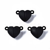 Spray Painted Alloy Magnetic Clasps with Loops PALLOY-T080-19A-01-NR-1