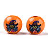 Halloween Theme Wood European Beads WOOD-N016-04G-3