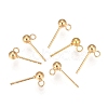 202 Stainless Steel Ball Stud Earring Findings STAS-F141-06G01-4mm-1