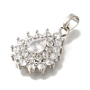 Rack Plating Brass Micro Pave Cubic Zirconia Pendant KK-H485-39P-3