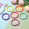 6Pcs 6 Colors Rondelle Opaque & Frosted Acrylic Beaded Stretch Bracelet Sets BJEW-JB10304-5
