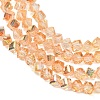 Electroplate Transparent Glass Beads Strands GL-CBA7A17-01A-09-2