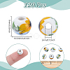 120Pcs Floral Printed Porcelain Beads PORC-UN0001-04-3