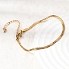 304 Stainless Steel Snake Chain Bracelets for Women BJEW-P389-01G-3