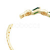 Cubic Zirconia Rectangle & Evil Eye Hinged Bangle BJEW-N012-047-6