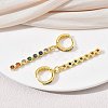Brass Pave Cubic Zirconia Hoop Dangle Earrings KK-CBAD9DF-02G-B-6