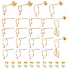 GOMAKERER 20Pcs 2 Styles Brass Ring Stud Earring Findings DIY-GO0001-16-1