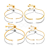 8Pcs 8 Styles Brass & Stainless Steel Slider Bracelets Making MAK-PH0001-07-6