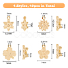 SUPERFINDINGS 40Pcs 4 Style Rack Plating Brass Charms KK-FH0005-57-2