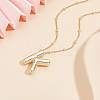 1pc Brass Chain with Alloy Letter Pendants Necklaces NJEW-LP0001-41K-G-3