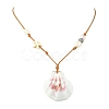 Shell Pendant Necklaces NJEW-TA00179-01-3