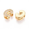 Brass Micro Pave Clear Cubic Zirconia Beads KK-T071-17G-C-2