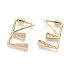 Brass Micro Pave Cubic Zirconia Screw Carabiner Lock Charms KK-I033-01G-E-2