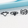 3Pcs 3 Styles Heart Iron Cuff Toe Rings Sets FS-WG0D8D1-01-3