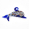 Handmade Silver Foil Lampwork Big Pendants LAMP-T023-13B-1