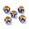 Golden Brass European Beads KK-A155-28G-D-2