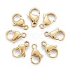 Ion Plating(IP) 304 Stainless Steel Lobster Claw Clasps X-STAS-H353-E-02G-1