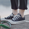 3Pcs 3 Style Butterfly & Cross & Enamel Evil Eye Charm Anklets Set AJEW-AN0001-06-5