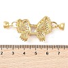 Rack Plating Brass Micro Pave Clear Cubic Zirconia Fold Over Clasps KK-S384-11G-3