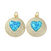 Brass Micro Pave Clear Cubic Zirconia Pendants KK-C045-01B-G-1