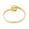 Colorful Cubic Zirconia Hollow Out Teardrop Hinged Bangle BJEW-L681-006G-2