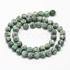 Natural Green Spot Jasper Round Bead Strands G-D678-4mm-2
