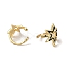 Rack Plating Brass Enamel Star Cuff Earrings for Women EJEW-C097-17G-3