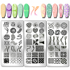 Stainless Steel DIY Nail Art Templates MRMJ-WH0092-111-1