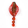 Handmade Gold Sand Lampwork Big Pendants LAMP-T023-09-2