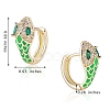 Cubic Zirconia Snake Hoop Earrings with Enamel EJEW-SZ0001-87B-7