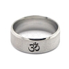 Non-Tarnish Ohm/Aum Yoga Theme Stainless Steel Plain Band Ring for Men Women CHAK-PW0001-003H-01-1