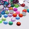 Faceted Half Round/Dome Acrylic Rhinestone Flat Back Cabochons X-GACR-YPO12MM-M-1