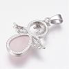 Natural Rose Quartz Pendants G-G651-A10-3