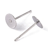 Tarnish Resistant 304 Stainless Steel Flat Round Blank Peg Stud Earring Findings STAS-S028-25-2