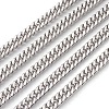Tarnish Resistant 201 Stainless Steel Cuban Link Chains CHS-L017-17F-1