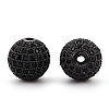Brass Micro Pave Cubic Zirconia Beads ZIRC-Q013-12mm-143B-2