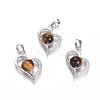 Natural Tiger Eye Pendants X-G-L512-O08-1