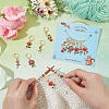 12Pcs 6 Style Valentine's Day Theme Alloy Enamel Rose Flower Charms Locking Stitch Markers HJEW-PH01624-3