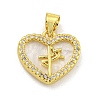 Rack Plating Brass Micro Pave Cubic Zirconia Pendants KK-G513-85G-1