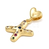 Brass Micro Pave Colorful Cubic Zirconia Pendants KK-P281-01G-X-2